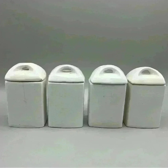 Set Of 4 Antique Moskau Vintage Made In Germany Porcelain Spices Jars - Picture 11 of 14
